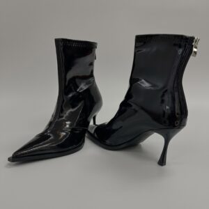 Foxy Black Leather Boot heels